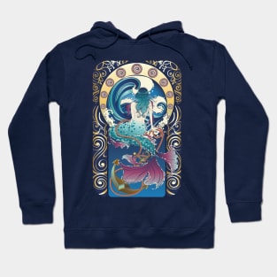 Blue Mermaid art nouveau Hoodie